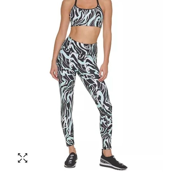 DKNY Women Marble Swirl Print High Waist Legging - Picture 2 of 12